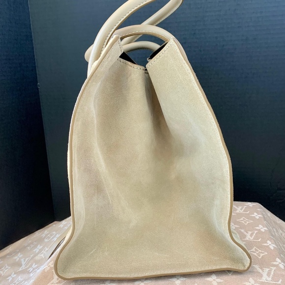 Celine Mini Luggage Tote In Beige Nubuck Calf Suede - Picture 4 of 7